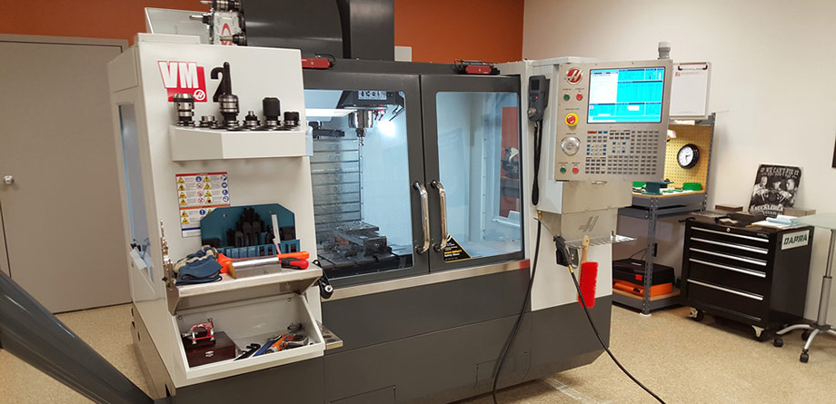 Haas VM-2 mold making machine tool for hands-on milling demonstrations